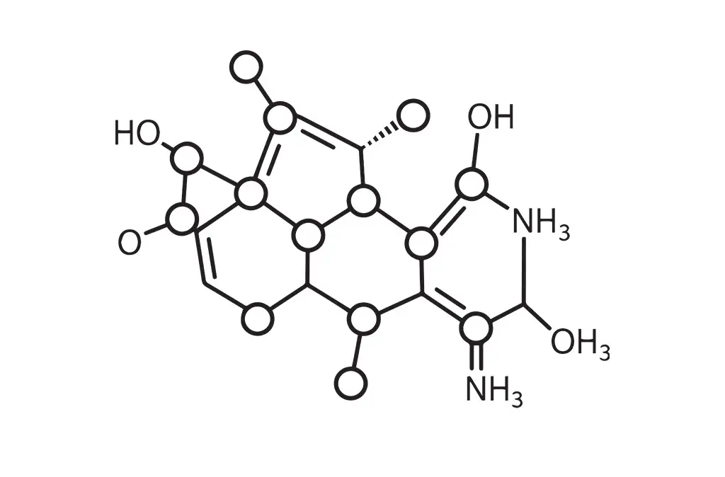 Molekülstruktur-Darstellung eines Peptids