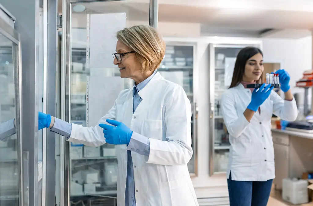 Laborantinnen in einem Forschungslabor bei der Arbeit