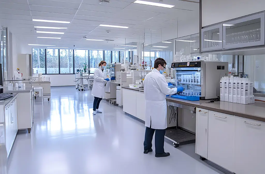 Blick in ein großes Forschungslabor